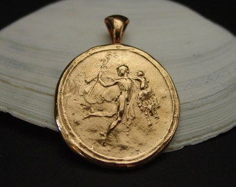 Hermes Gott und Tyche Halskette - Intaglio Cameo Anhänger - Gott Merkur - Göttin Fortuna - Percy Jackson Griechische Mythologie - Hermes Halskette