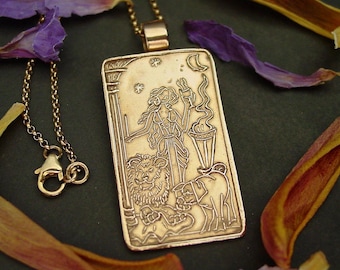 Circe Pendant Necklace: Hand Carved Sorceress Goddess of Enchantment & Sorcery