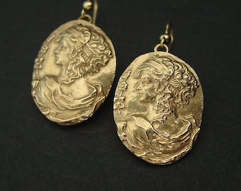 Venus Earrings - Handcrafted Aphrodite Cameo - Greek Goddess of Love and Beauty