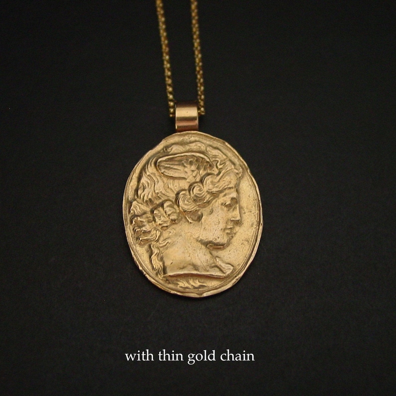 Hermes Halskette Romische Gott Merkur Halskette Etsy