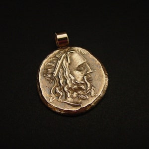 Poseidon Necklace - Handcrafted Poseidon Coin - Ancient Greek God of the Sea - Neptune Pendant - Percy Jackson Necklace