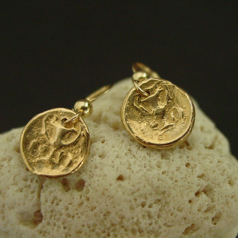Cup of Bacchus Dionysus Small Coin Earrings Dainty Wine Cup Earrings Ancient Greek Coin Dionysus Jewelry Museum Earrings image 5