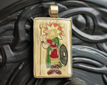Lugh Pendant - Hand Painted Lugh God - Irish Mythology - Tuatha De Danann