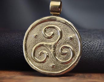 Triskelion Pendant for Men - Hand Carved Powerful Celtic Symbol