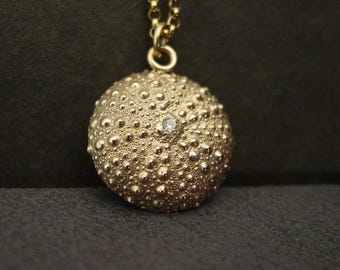 Sea Urchin Necklace Dainty - Handcrafted Shell Necklace - Summer Jewelry