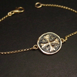 Tempelritter Kreuz - Jerusalem Kreuz Armband - Hand geschnitztes Kreuzritter Kreuz - Fünffach Kreuz - Mittelalterliches Kreuz - Griechisches Kreuz