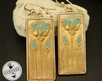 Egyptian Blue Lotus Earrings: Hand Painted Nymphaea Caerulea Flower  Inspired by Ancient Egypt