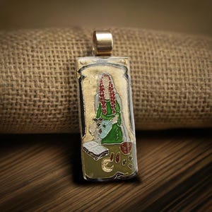Eir Necklace - Hand Painted Norse Goddess of Healing - Airmed Cloisonne Pendant