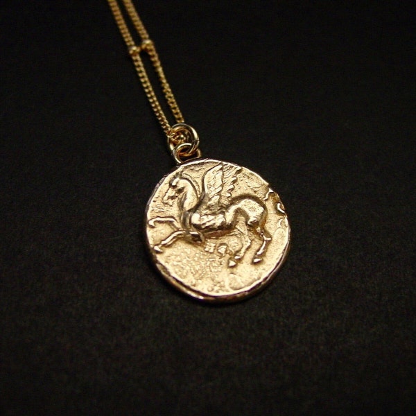 Collier Pegasus - Grèce antique - Collier de pièces de monnaie - Collier Percy Jackson - Cadeau de remise des diplômes