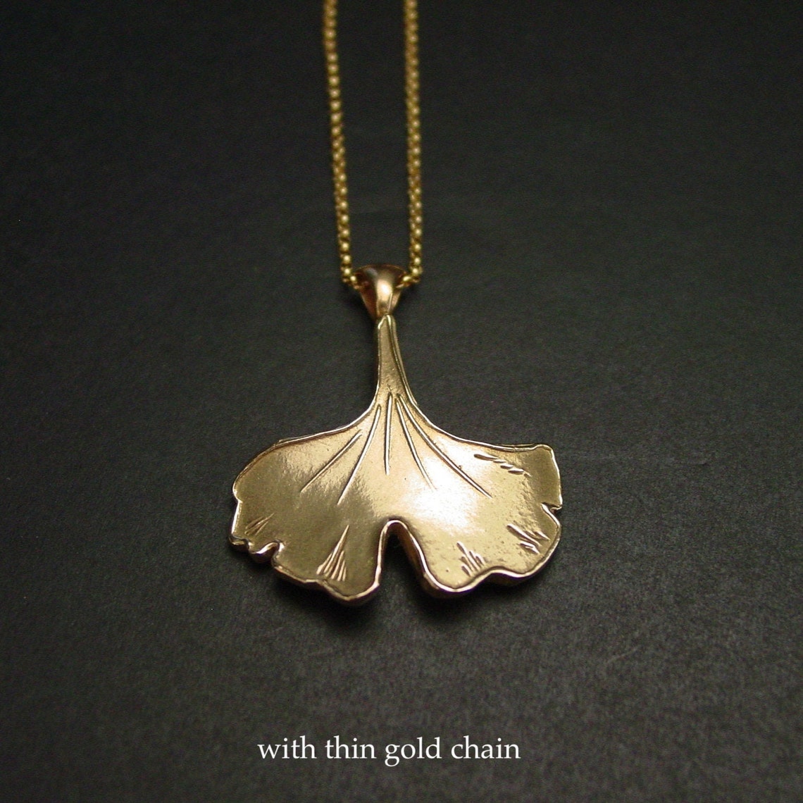 Ginkgo Leaf Necklace Gingko Necklace Ginkgo Biloba Etsy