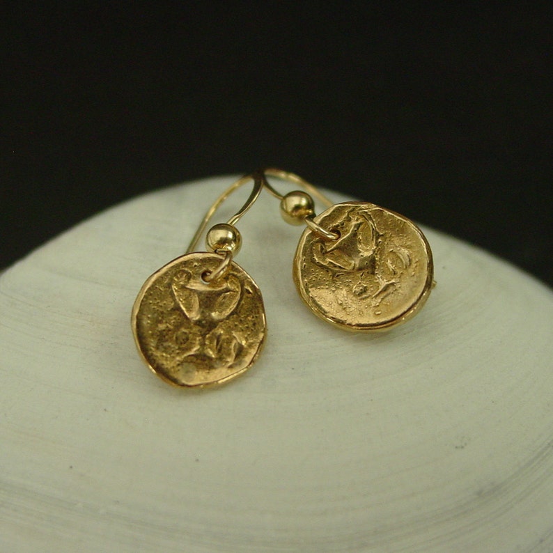 Cup of Bacchus Dionysus Small Coin Earrings Dainty Wine Cup Earrings Ancient Greek Coin Dionysus Jewelry Museum Earrings image 7