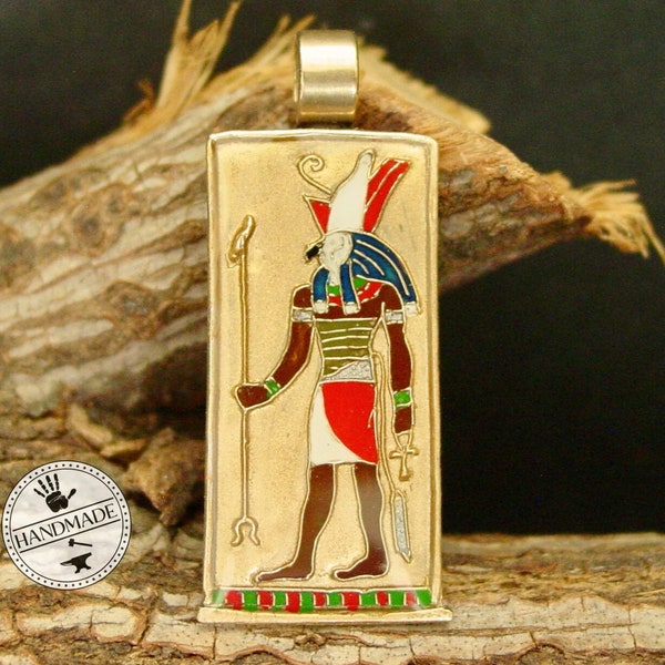 Horus Necklace - Ancient Egyptian God of the Sky and Protection - Hand Painted