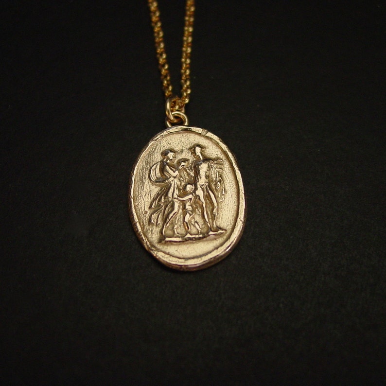 God Hermes, Aphrodite and Baby Boy God Hermaphroditus Intaglio Cameo Necklace God Mercury Percy Jackson Greek Mythology Ancient Rome image 5