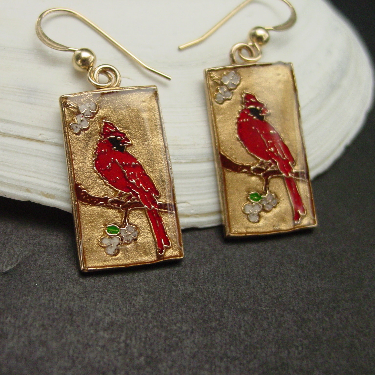 Small Red Cardinal Earrings Cardinal Jewelry Bird Earrings Etsy New