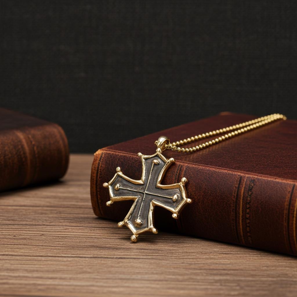 Cathar Occitan Cross Pendant - Hand Carved Medieval Crusader