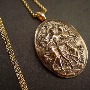 The Three Graces Necklace- Antique Victorian Jewelry - The Three Graces Victorian Cameo