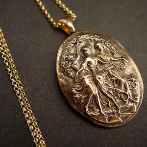 The Three Graces Necklace - Handcrafted Antique Victorian Jewelry - Also Known as Three Muses