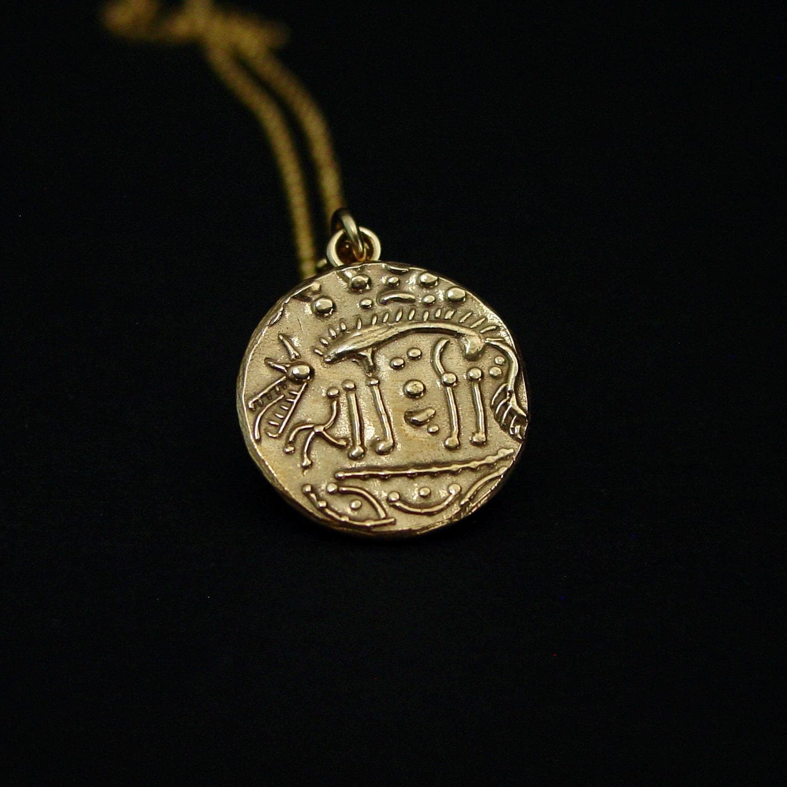 Iceni Norfolk Wolf Necklace - Hand Carved Celtic Coin