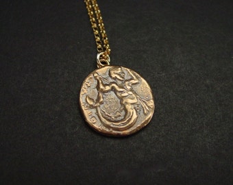 Merman Triton Coin Necklace: Handcrafted Son of Poseidon