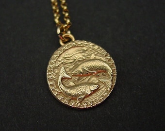 Pisces Necklace - Handcrafted Koi Pendant - Zodiac Birthday Gift - February 19 to March 20