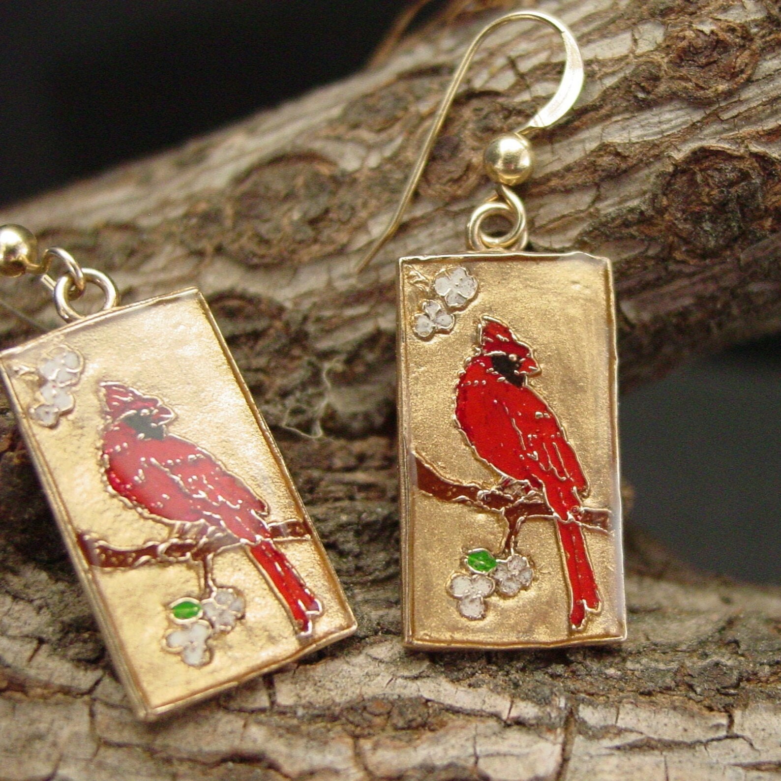 Small Red Cardinal Earrings Cardinal Jewelry Bird Earrings Etsy New