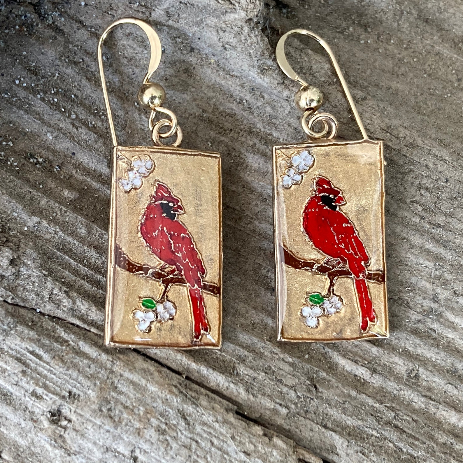 Small Red Cardinal Earrings Cardinal Jewelry Bird Earrings Etsy New