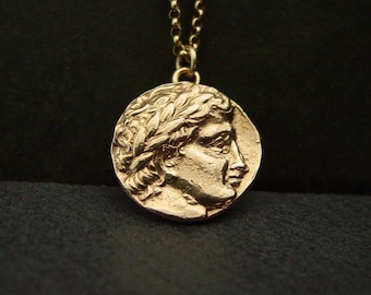 Apollo Necklace: Handcrafted Ancient Rome Coin Reproduction Pendant - Percy Jackson Inspired
