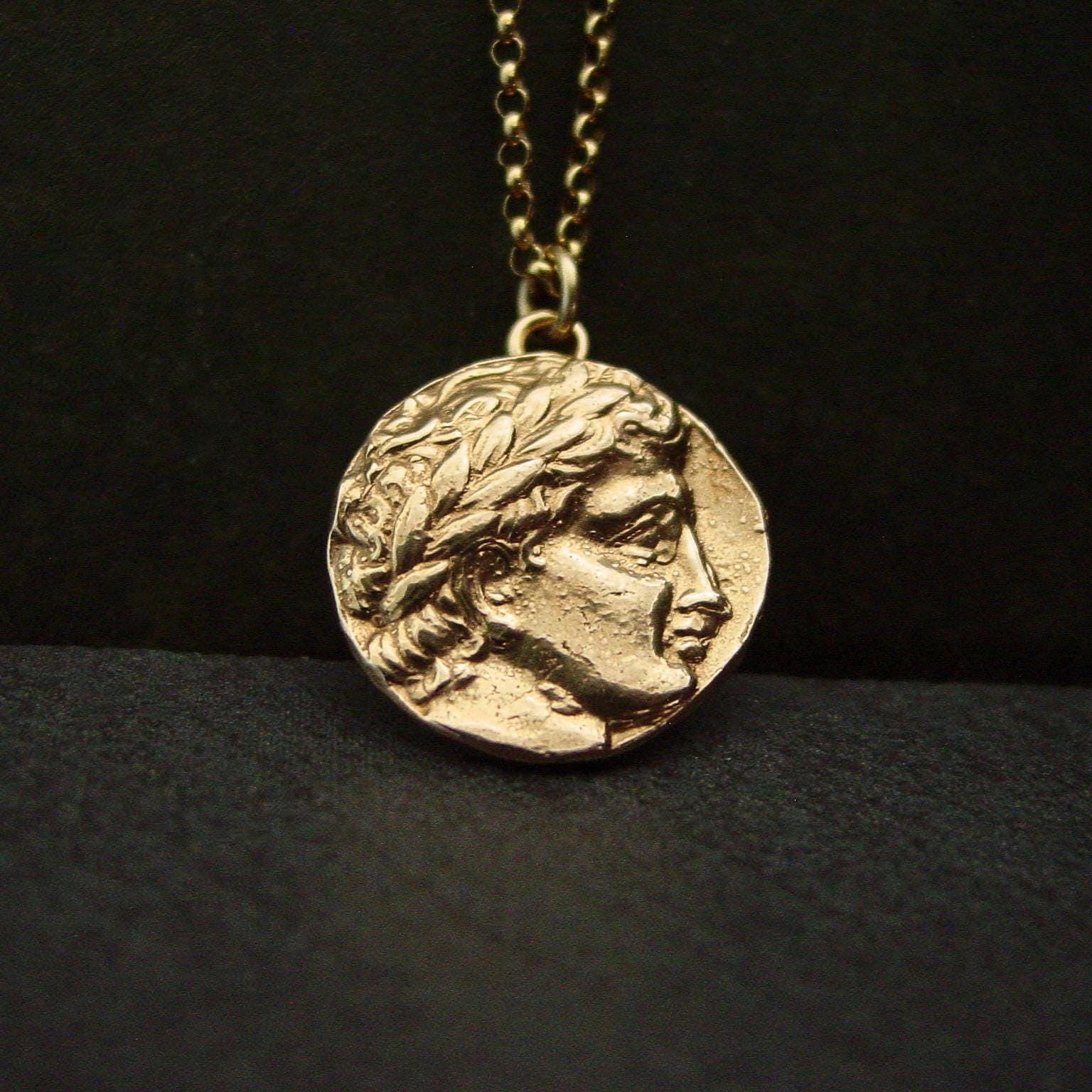 Apollo Necklace: Handcrafted Ancient Rome Coin Reproduction Pendant -…