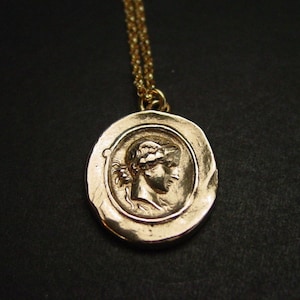 Demeter Necklace - Handcrafted Goddess Ceres Intaglio - Goddess of Harvest and Fertility - Ancient Greek Mythology - Percy Jackson