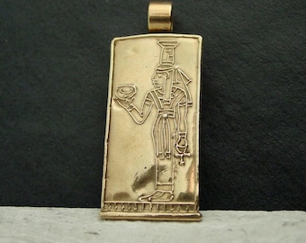 Nephthys Necklace - Egyptian Goddess Protector of the Home: Hand-carved Pendant