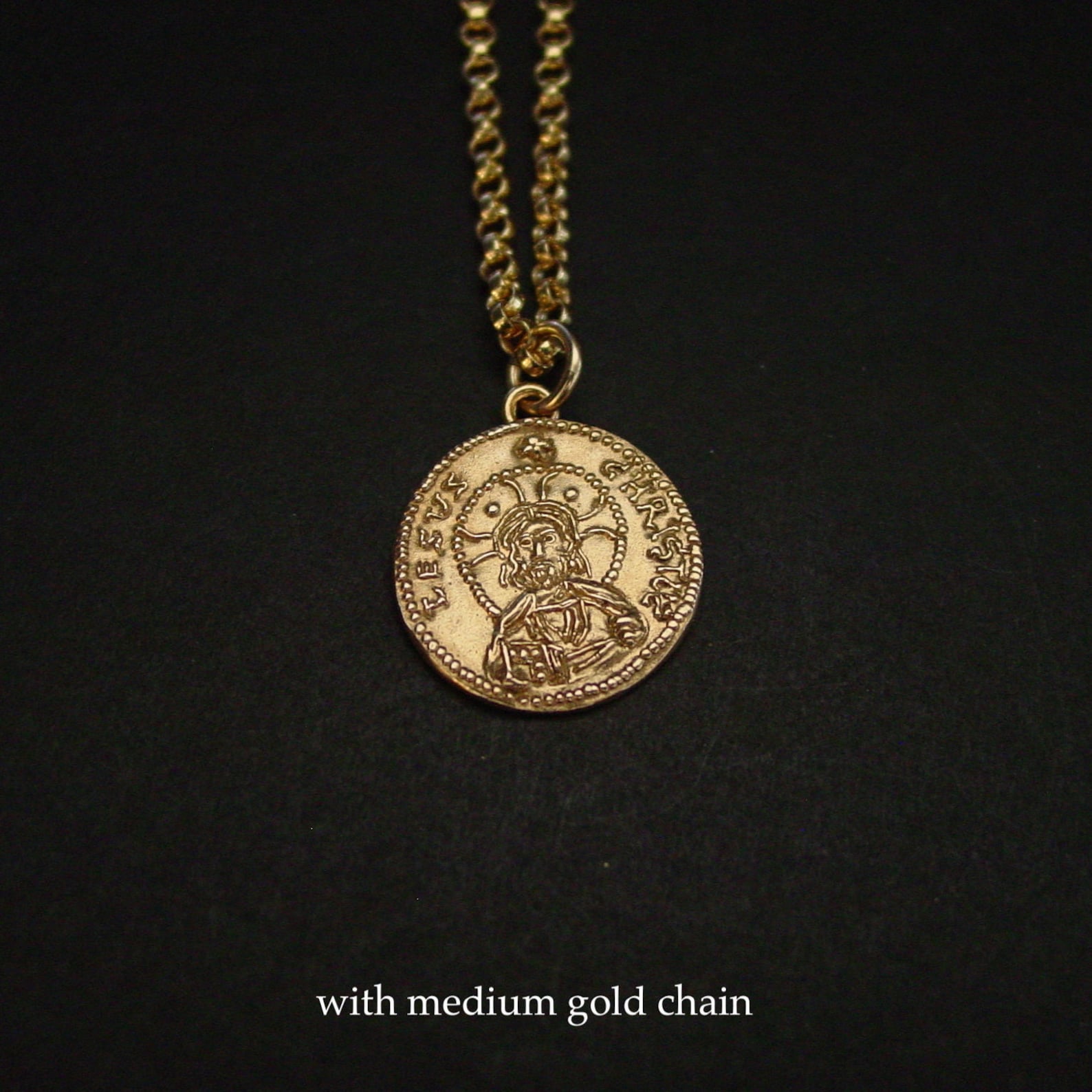 Jesus Coin Jesus Christ Jewelry Byzantine Coin Necklace Etsy