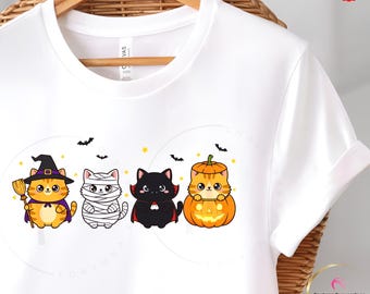 Ghost Cat Shirt, Halloween Cat Tshirt for Pet Moms, Cute Cat Sweatshirt, Bella Canvas® Tshirt