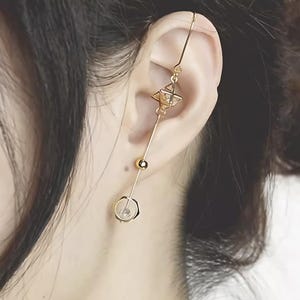 Hexagram Earrings Galaxy Earrings Crystal Earrings Gold Earrings Cosmic Earrings Futuristic Style for Trendy Individuals and Galaxy Lovers