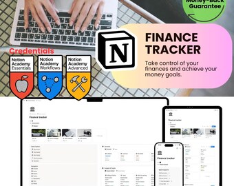 Plantilla de Notion para seguimiento financiero, planificador de presupuesto (descarga digital)
