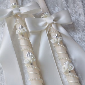 Wedding Lambathes, Calla Lily Candles, Greek Wedding Candle Set, Orthodox Wedding Candles, Ivory Lambades