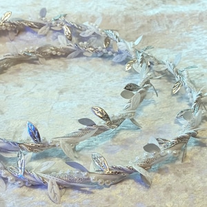 Olive Leaf Stefana Crowns, White Silver Greek Orthodox Stefana, Stephana Greece, Greek Wedding Crowns, Stefana Box Option