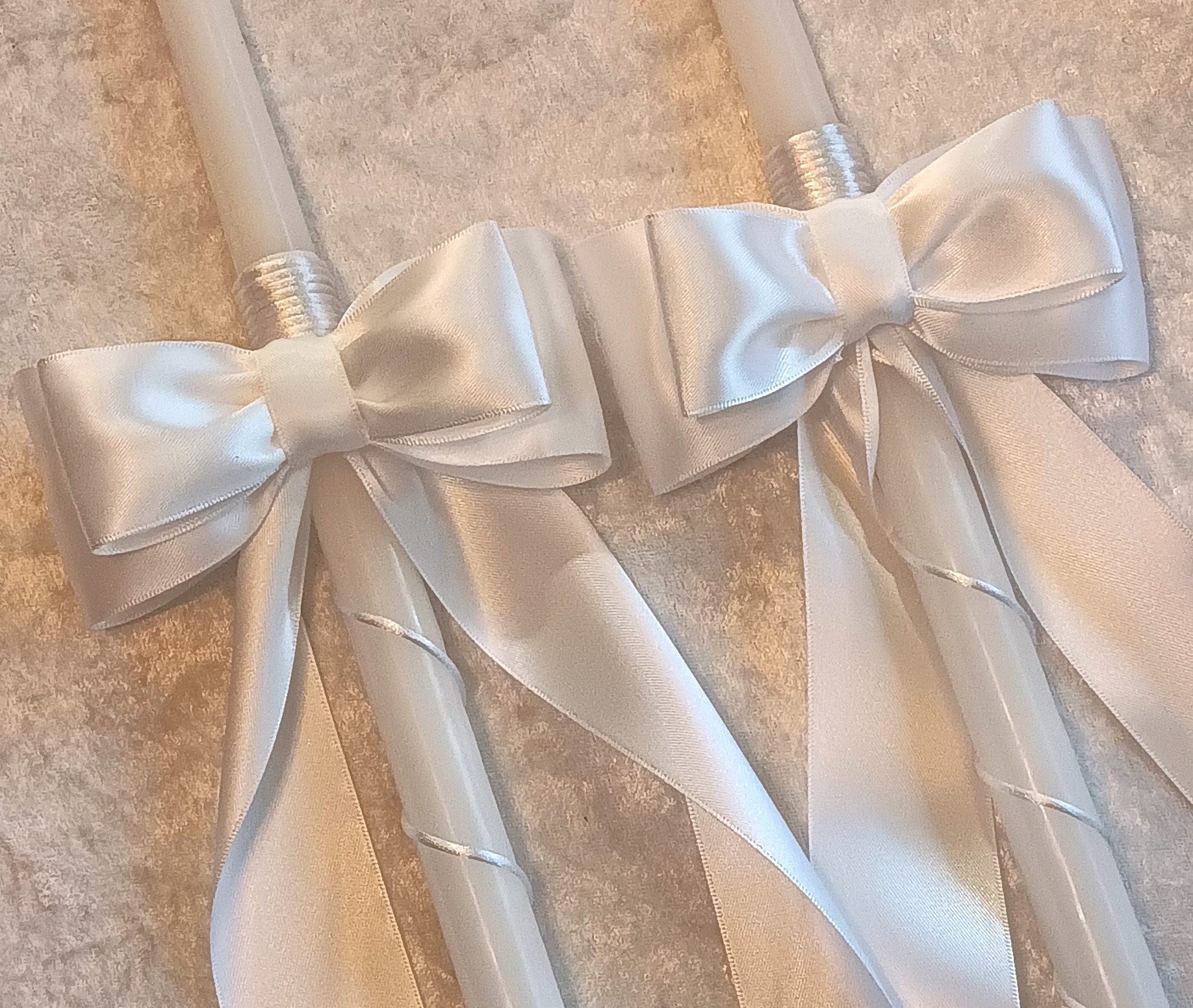 Orthodox Candle Set  / Greek Wedding Candles / Minimalist Candles / Simple White Lambathes / Greek Orthodox Lambades