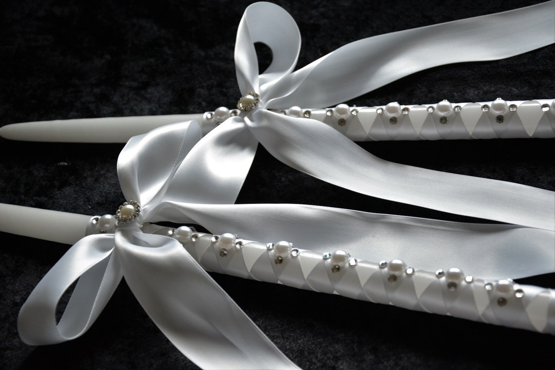 Greek Orthodox Baptism Candles Baptismal Candles Greece Etsy