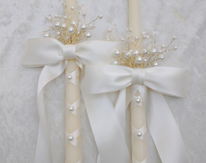 Orthodox Wedding Candles Baptism Candles Lambathes for Greek Wedding