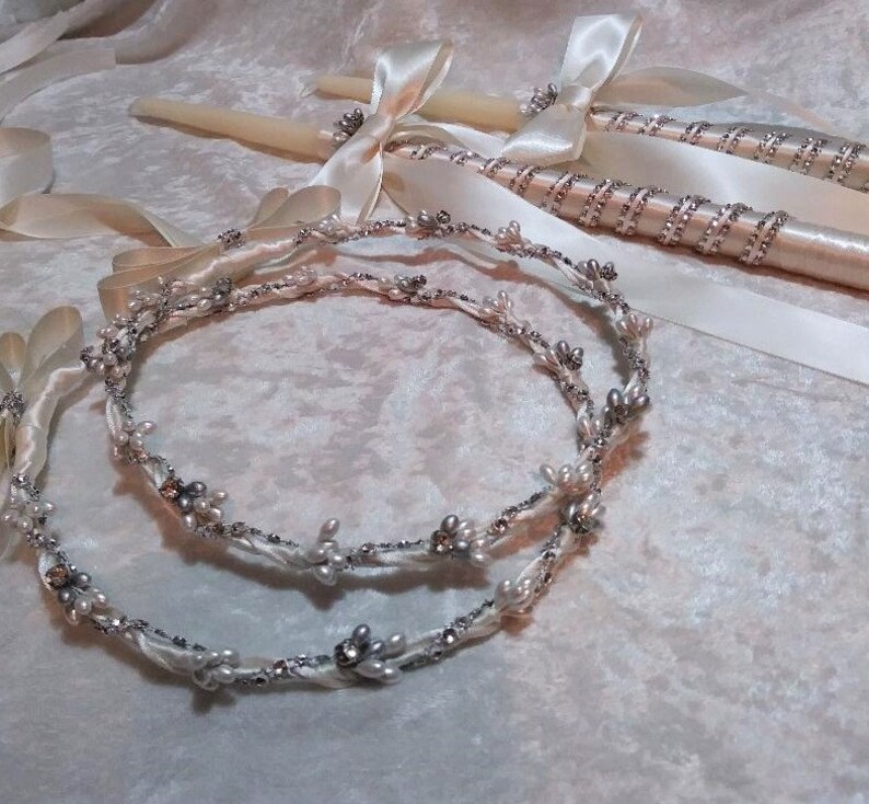 Stefana and Candle Set Greek Orthodox Stefana Crowns Wedding Etsy