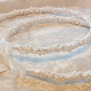 White Pearl Stefana Crowns, Greek Wedding Crowns, Wedding Stefana, Greek Stefana, Orthodox Wedding Crowns