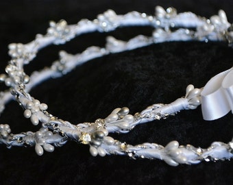 Stefana, Greek Stefana, Greek Orthodox, Orthodox Wedding Crowns, Greek Wedding Crowns, White Stefana, Silver Stefana, Stefana Box