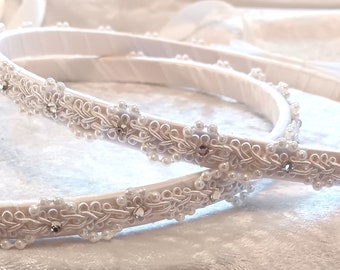 White Stefana Crowns, Greek Wedding Crowns, Traditional Wedding Stefana, Greek Stefana, Orthodox Wedding Crowns