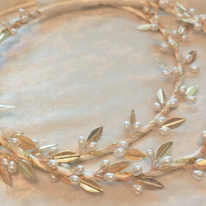 Stefana Crowns / Greek Wedding Crowns / Gold Leaf Stefana / Orthodox Wedding Crowns