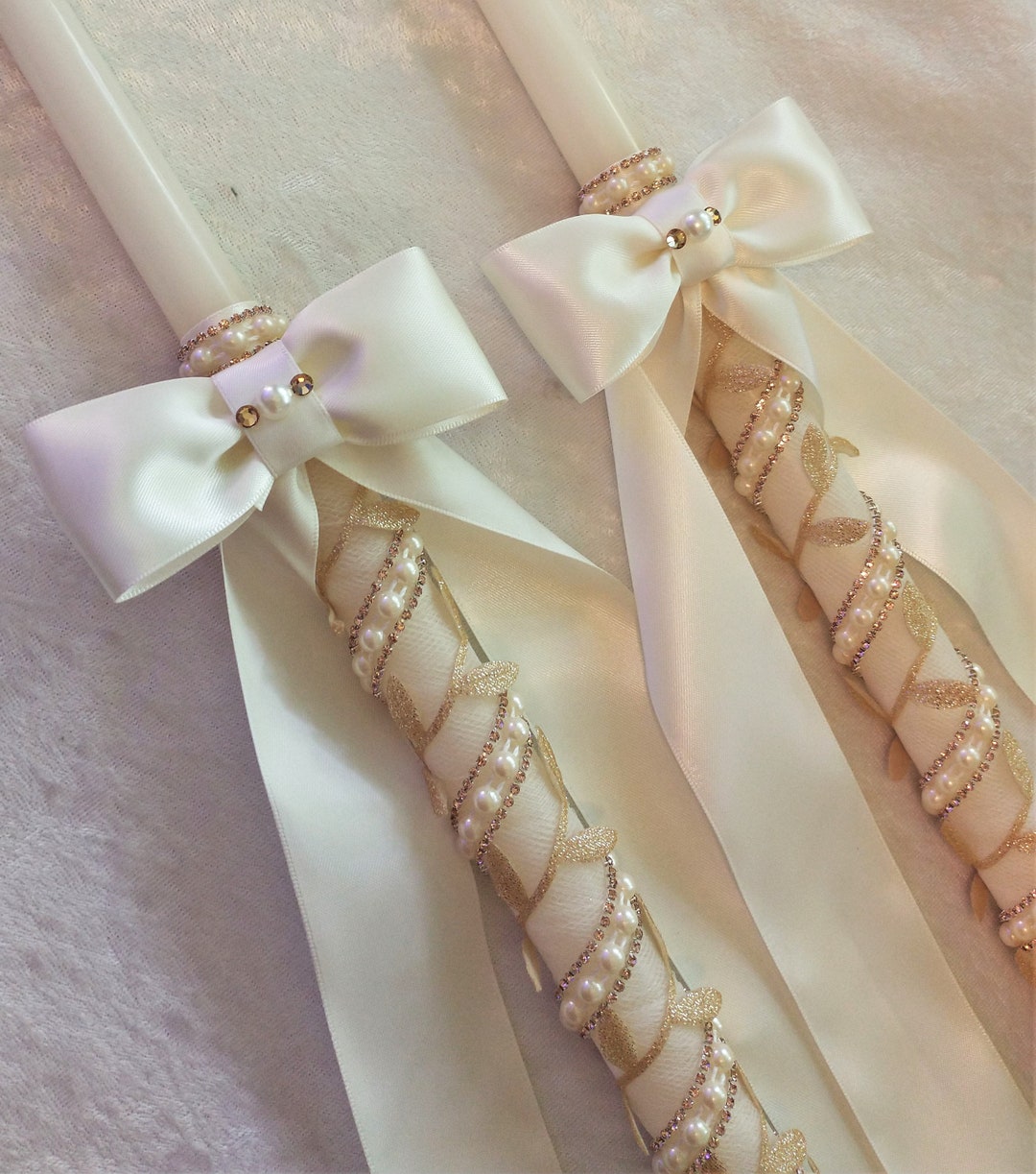 Orthodox Wedding Candles Baptism Candles Lambathes for Greek Wedding