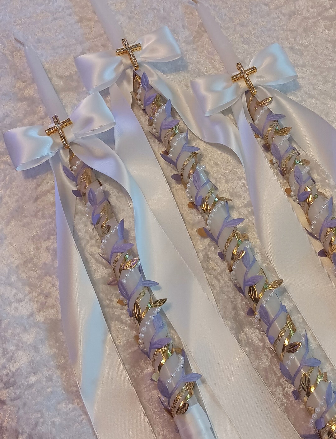 Greek Baptism Candle Set, Orthodox Baptism Candles, Olive Leaf Candles — free download