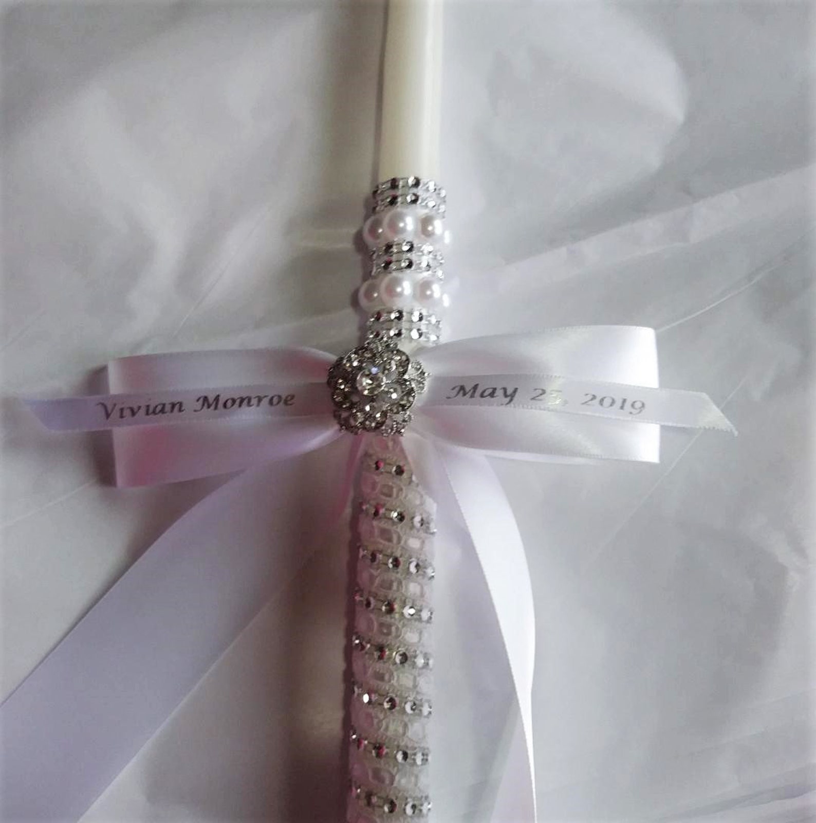 Greek Orthodox Baptism Candles Baptismal Candles Greece Etsy