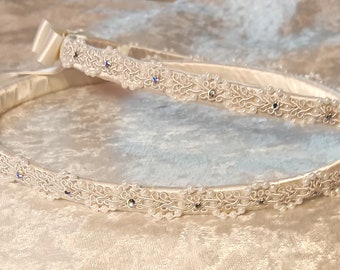 Ivory Stefana Crowns, Greek Wedding Crowns, Wedding Stefana, Greek Stefana, Orthodox Wedding Crowns