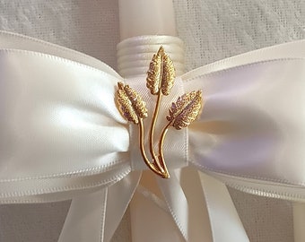 Orthodox Candle Set  / Greek Wedding Candles / Minimalist Candles / Simple Ivory Lambathes / Greek Orthodox Lambades