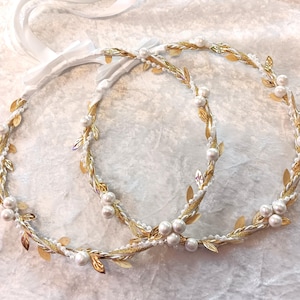 Stefana Crowns Gold Leaf, Greek Orthodox Stefana, Stephana Greece, Greek Wedding Crowns, Olive Leaf Stefana
